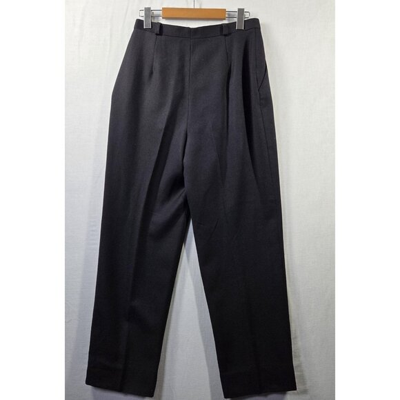 Vintage Mister Leonard Pants Womens 12 Black Wool Pleated Trousers High Rise - Picture 2 of 11